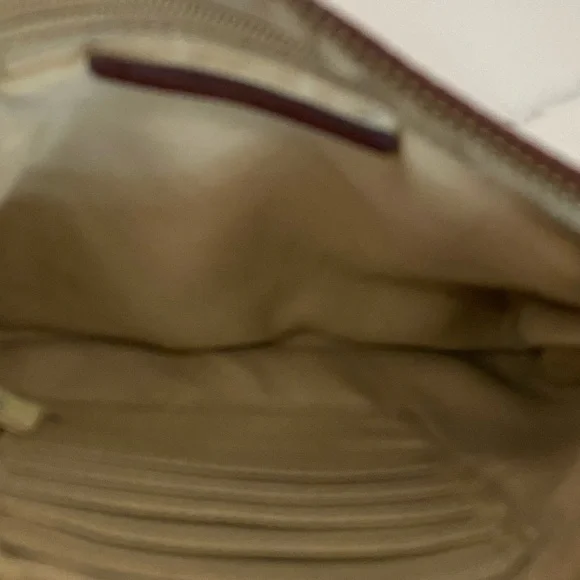 SOLD! EUC Lucky Brand Rayla Burgandy Brown Chevron  Leather Wristlet Clutch - Picture 10 of 14